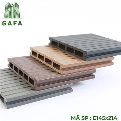 Thanh rỗng sàn gỗ nhựa ngoài trời - 4 lỗ chữ nhật E140x25B
